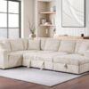 Devonshire Sleeper Sectional Sofa Storage Chaise Camel