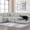 Devonshire Sleeper Sectional Sofa Storage Chaise Grey