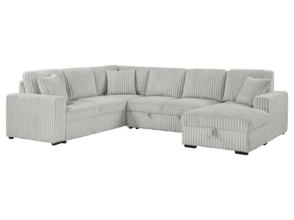 Devonshire Sleeper Sectional Sofa Storage Chaise Grey