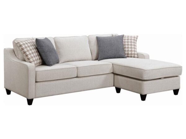 Mcloughlin Upholstered Sloped Arm Sectional Sofa Platinum