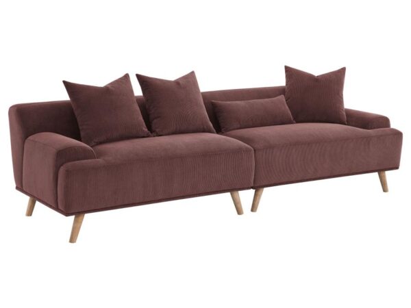 Elizabeth Corduroy Upholstered Extra Long Sofa Wine Red