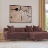 Elizabeth Corduroy Upholstered Extra Long Sofa Wine Red