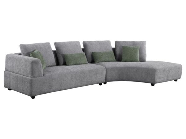 Toscano 134-inch Upholstered Sectional Sofa Grey