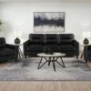 Scotland Faux Leather Upholstered Track Arm Sofa Black
