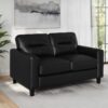 Scotland Faux Leather Upholstered Track Arm Loveseat Black