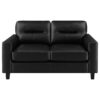 Scotland Faux Leather Upholstered Track Arm Loveseat Black