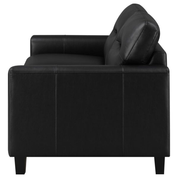 Scotland Faux Leather Upholstered Track Arm Loveseat Black