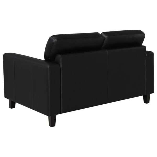 Scotland Faux Leather Upholstered Track Arm Loveseat Black
