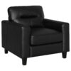 Scotland Faux Leather Upholstered Track Arm Chair Black