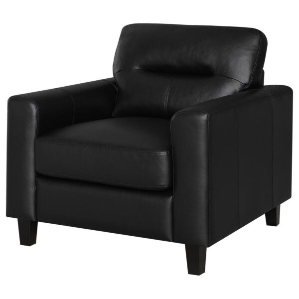 Scotland Faux Leather Upholstered Track Arm Chair Black