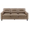 Scotland Faux Leather Upholstered Track Arm Sofa Brown