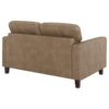Scotland Faux Leather Upholstered Track Arm Loveseat Brown
