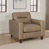 Scotland Faux Leather Upholstered Track Arm Chair Brown
