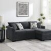 Storey Upholstered Sleeper Sectional Chaise Sofa Dark Grey