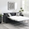 Storey Upholstered Sleeper Sectional Chaise Sofa Dark Grey