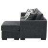 Storey Upholstered Sleeper Sectional Chaise Sofa Dark Grey