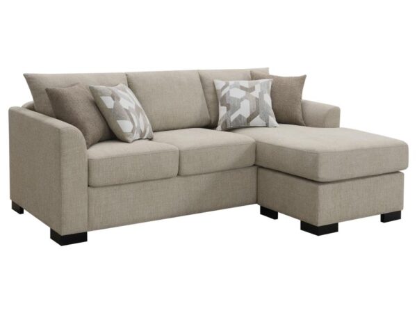 Storey Upholstered Sleeper Sectional Chaise Sofa Camel