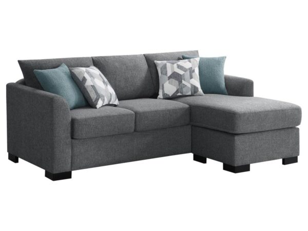 Storey Upholstered Sleeper Sectional Chaise Sofa Grey