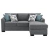 Storey Upholstered Sleeper Sectional Chaise Sofa Grey