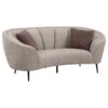 Ellorie Upholstered Channel Back Curved Loveseat Beige