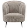 Ellorie Upholstered Channel Back Curved Chair Beige