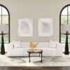Everly Boucle Upholstered Extra Long Sofa Off White