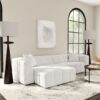 Everly Boucle Upholstered Extra Long Sofa Off White