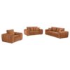 Burnett 3-piece Chenille Upholstered Sofa Set Burnt Orange