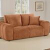 Burnett Chenille Upholstered Wide Arm Loveseat Burnt Orange