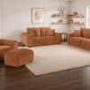 Burnett Chenille Upholstered Wide Arm Loveseat Burnt Orange