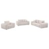Burnett 3-piece Chenille Upholstered Sofa Set Ivory