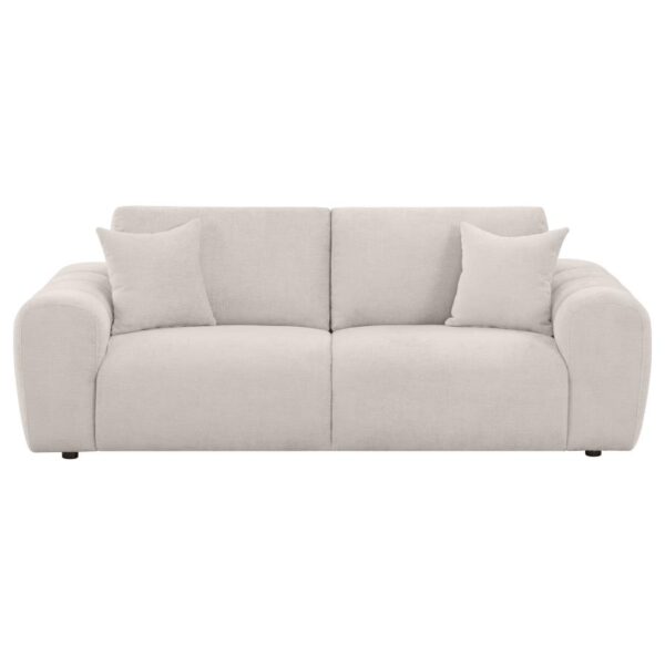 Burnett Chenille Upholstered Wide Arm Sofa Ivory