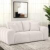 Burnett Chenille Upholstered Wide Arm Loveseat Ivory