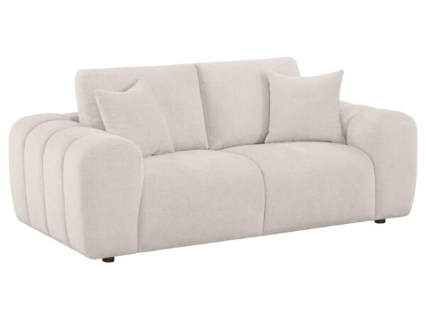 Burnett Chenille Upholstered Wide Arm Loveseat Ivory