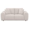 Burnett Chenille Upholstered Wide Arm Loveseat Ivory