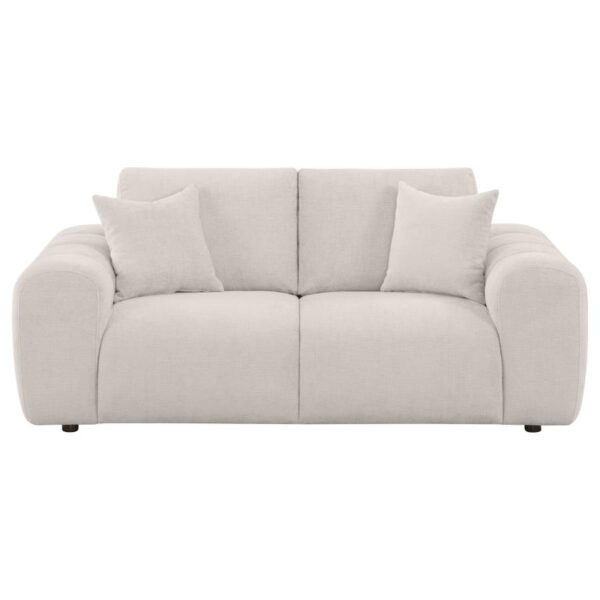 Burnett Chenille Upholstered Wide Arm Loveseat Ivory