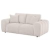 Burnett Chenille Upholstered Wide Arm Loveseat Ivory