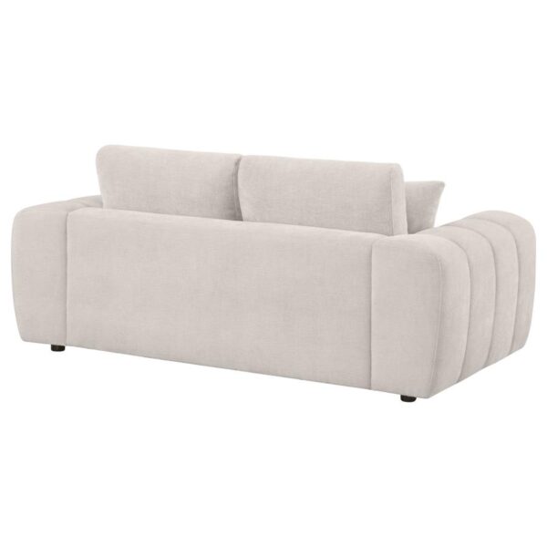 Burnett Chenille Upholstered Wide Arm Loveseat Ivory
