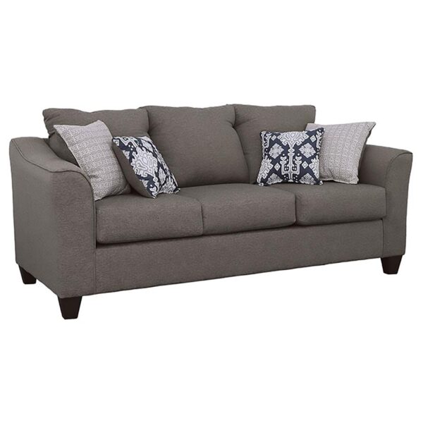 Salizar Upholstered Flared Arm Sofa Charcoal Grey