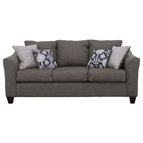 Salizar Upholstered Flared Arm Sofa Charcoal Grey