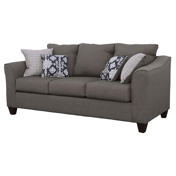 Salizar Upholstered Flared Arm Sofa Charcoal Grey