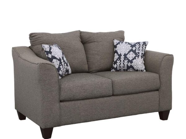 Salizar Upholstered Flared Arm Loveseat Charcoal Grey