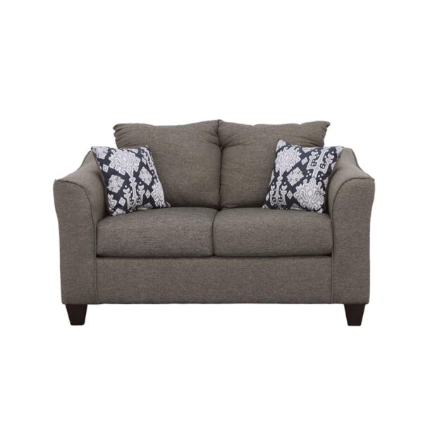 Salizar Upholstered Flared Arm Loveseat Charcoal Grey