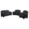 Finley 3-piece Upholstered Padded Arm Tufted Sofa Set Black