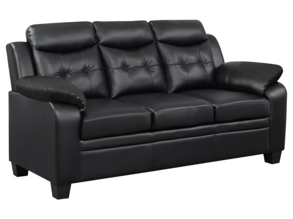 Finley Upholstered Padded Arm Tufted Sofa Black