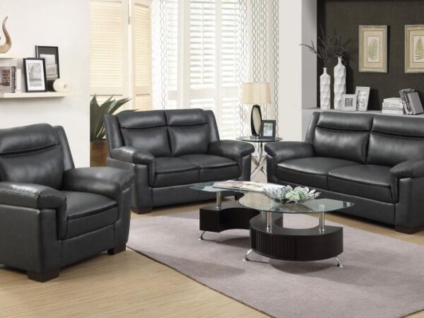 Arabella 3-piece Upholstered Padded Arm Sofa Set Grey