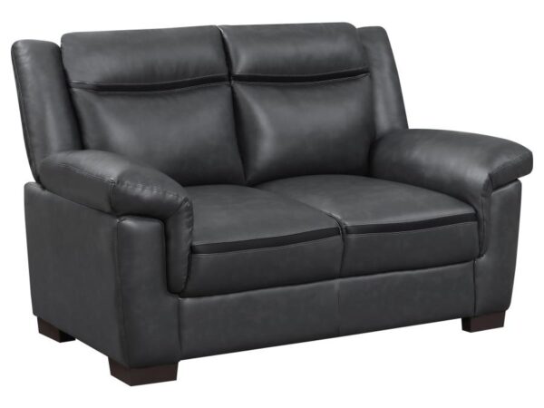 Arabella Upholstered Padded Arm Loveseat Grey