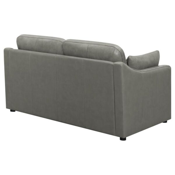 Grayson Leather Upholstered Sloped Arm Loveseat Grey