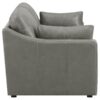 Grayson Leather Upholstered Sloped Arm Loveseat Grey