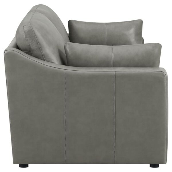 Grayson Leather Upholstered Sloped Arm Loveseat Grey